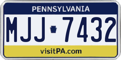 PA license plate MJJ7432