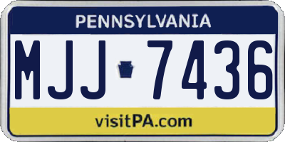 PA license plate MJJ7436