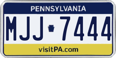 PA license plate MJJ7444