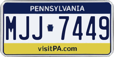 PA license plate MJJ7449