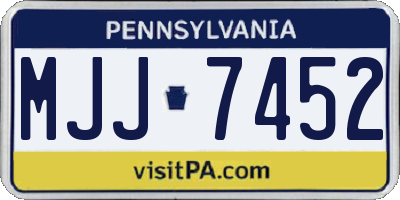 PA license plate MJJ7452