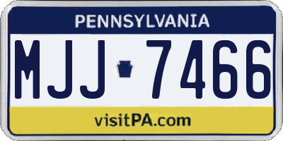 PA license plate MJJ7466