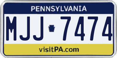 PA license plate MJJ7474