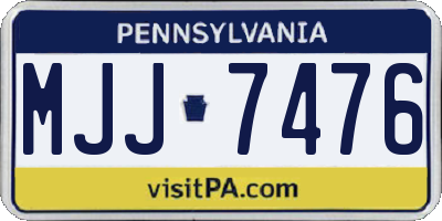 PA license plate MJJ7476