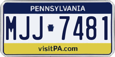 PA license plate MJJ7481