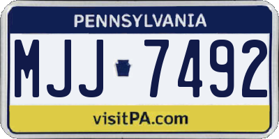 PA license plate MJJ7492