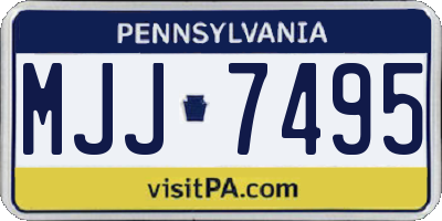 PA license plate MJJ7495