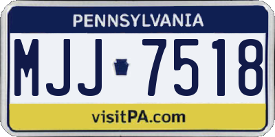PA license plate MJJ7518