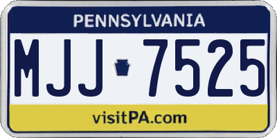 PA license plate MJJ7525