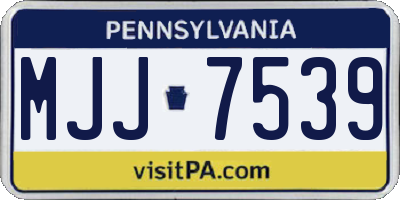 PA license plate MJJ7539