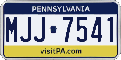 PA license plate MJJ7541