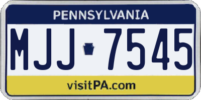 PA license plate MJJ7545