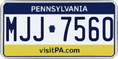 PA license plate MJJ7560