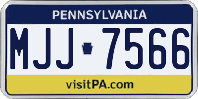 PA license plate MJJ7566