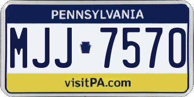 PA license plate MJJ7570