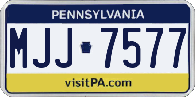 PA license plate MJJ7577