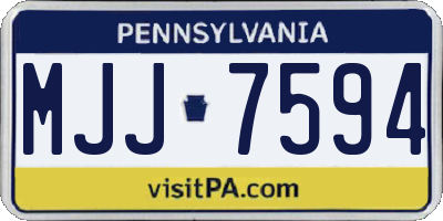 PA license plate MJJ7594
