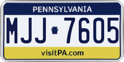PA license plate MJJ7605