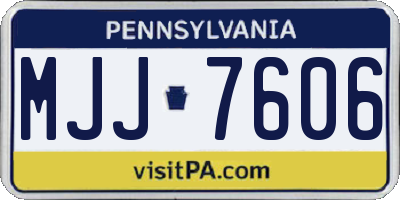 PA license plate MJJ7606