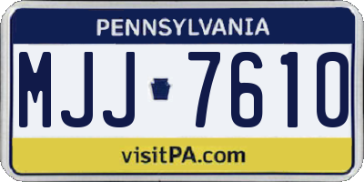 PA license plate MJJ7610