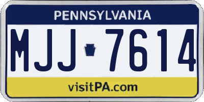 PA license plate MJJ7614