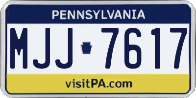 PA license plate MJJ7617