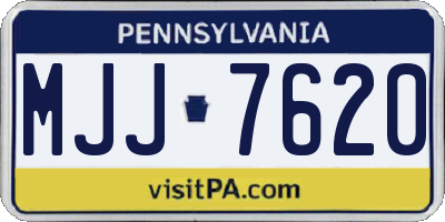 PA license plate MJJ7620