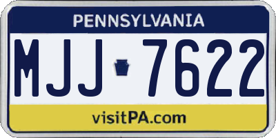 PA license plate MJJ7622