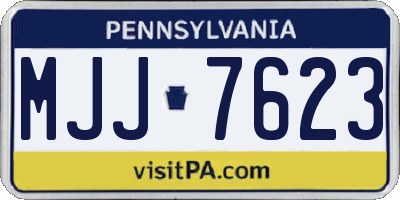 PA license plate MJJ7623