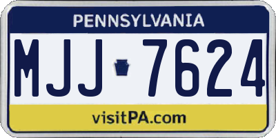 PA license plate MJJ7624