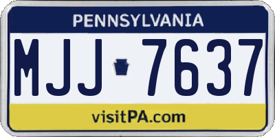 PA license plate MJJ7637