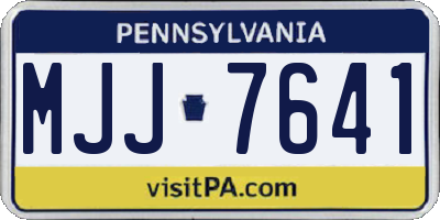 PA license plate MJJ7641