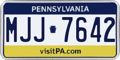 PA license plate MJJ7642