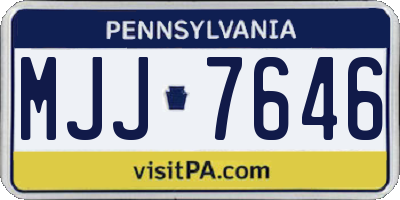 PA license plate MJJ7646