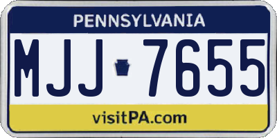 PA license plate MJJ7655