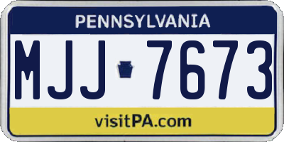 PA license plate MJJ7673