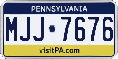 PA license plate MJJ7676