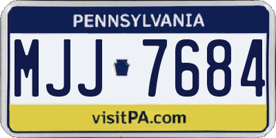 PA license plate MJJ7684