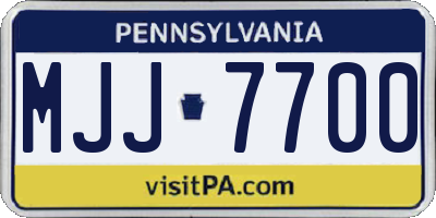 PA license plate MJJ7700