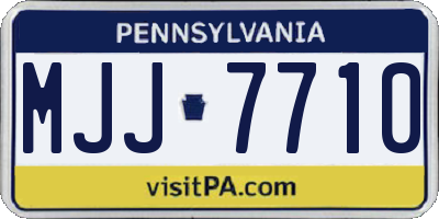 PA license plate MJJ7710