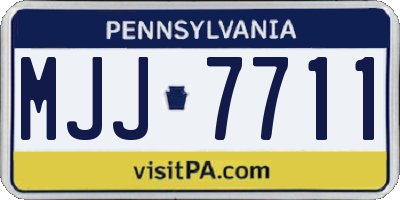 PA license plate MJJ7711