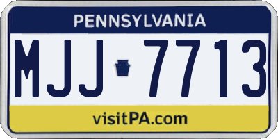 PA license plate MJJ7713