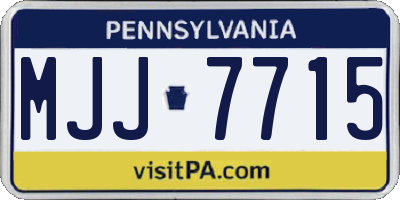 PA license plate MJJ7715