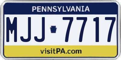 PA license plate MJJ7717