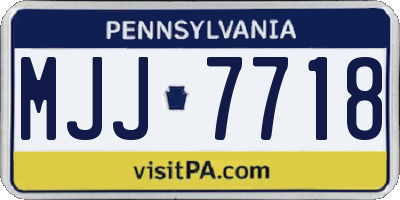 PA license plate MJJ7718