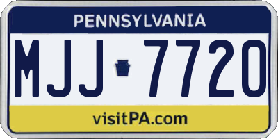 PA license plate MJJ7720