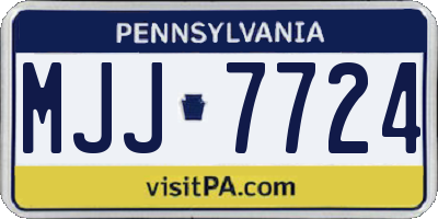 PA license plate MJJ7724