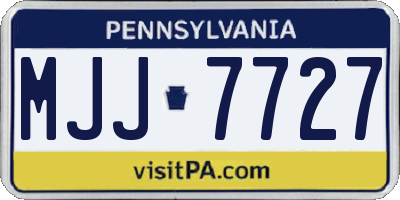 PA license plate MJJ7727