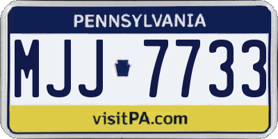 PA license plate MJJ7733