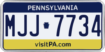 PA license plate MJJ7734
